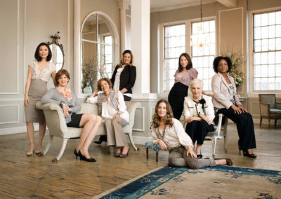 Group of women in a large naturally lit office